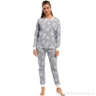 Pastunette katoenen dames pyjama grijs met bloemenprint 20212-115-2 thumbnail