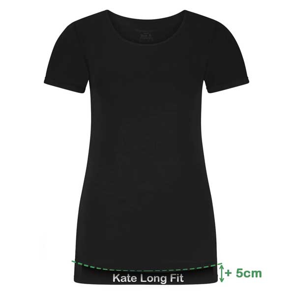 Bamboe T-shirt long fit dames Kate Bamboo basics