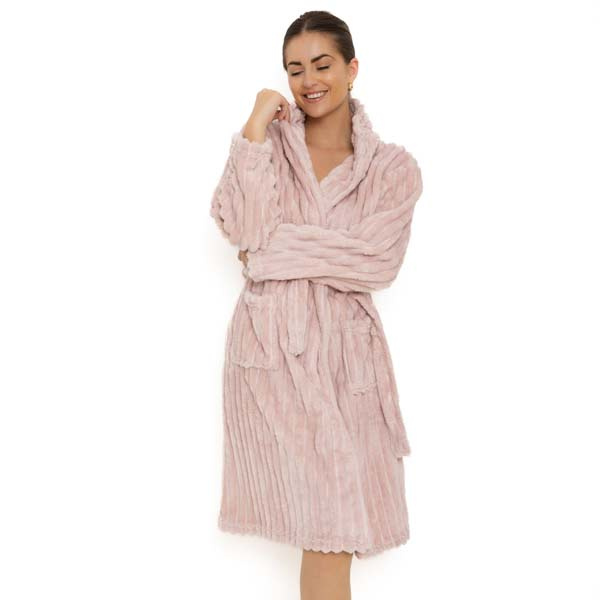 Dames fleece badjas Cocodream 696986 met rib