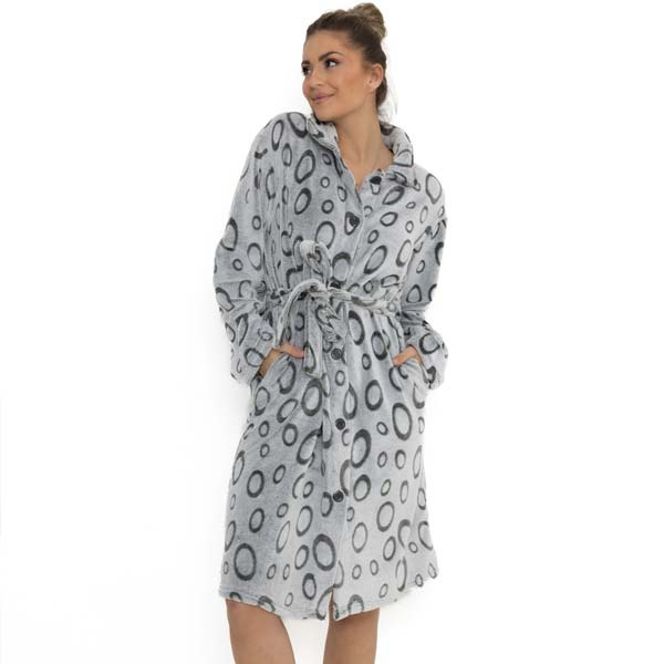 Dames fleece badjas Cocodream 696988 coral fleece