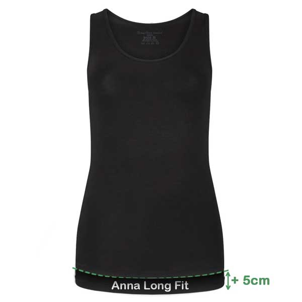 Dames singlet long fit Bamboo Basics Anna-LF