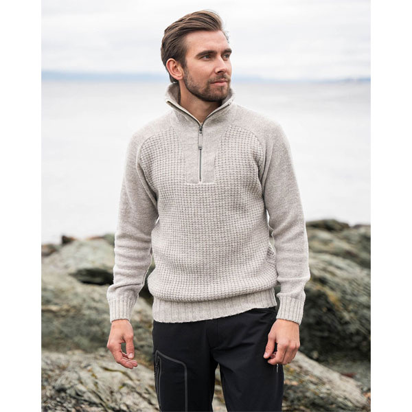 Devold Noorse wollen trui met rits kraagje Bispen 745-410