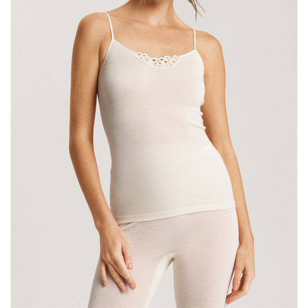 Hanro 071521 dames hemd wol en zijde met borduursel