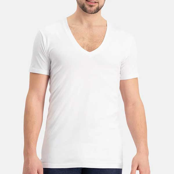 Heren T shirt V-hals slim fit 2 pack Bamboo Basics Vigo