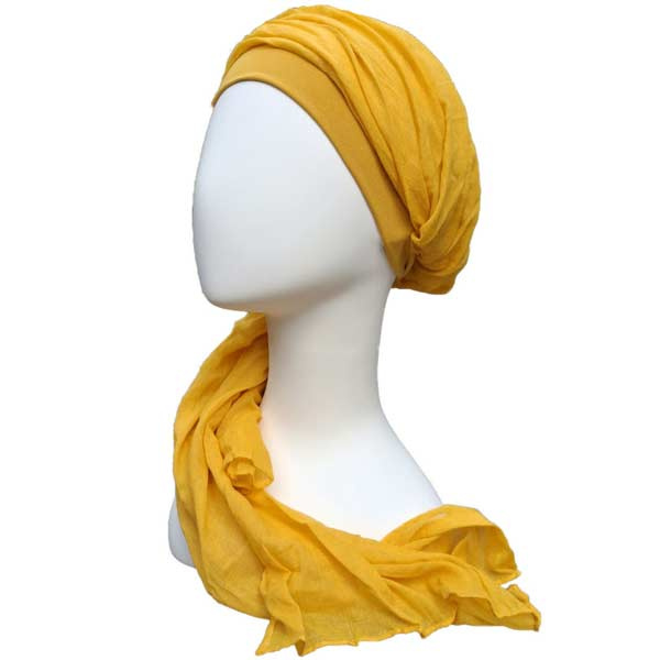Lookhatme Sjaalmutsje New Delhi Oker geel ND1706