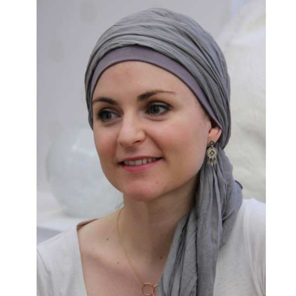 Lookhatme sjaalmutsje New Delhi grijs chemo sjaal ND510