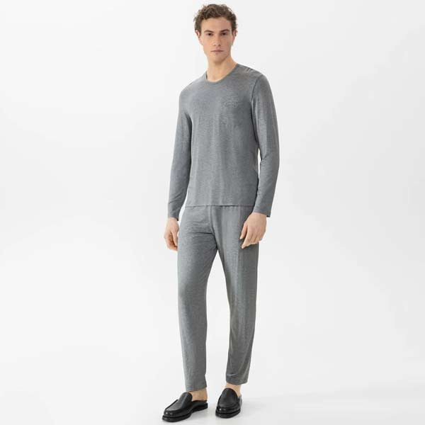 Mey Easy Night heren pyjama lang modal grijs 2240024
