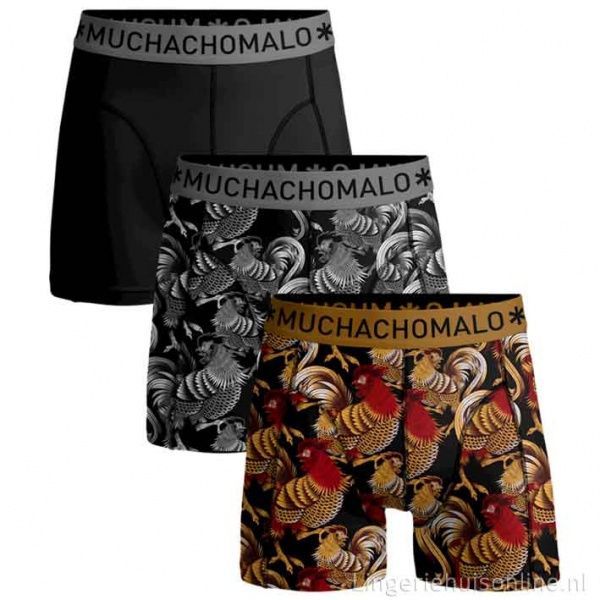 Muchachomalo korting 3-pack boxershorts rooster 1010-01U