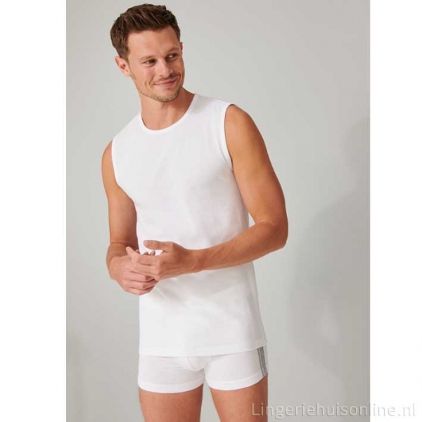 Schiesser 95-5 organic heren mouwloze shirts ronde hals 173980