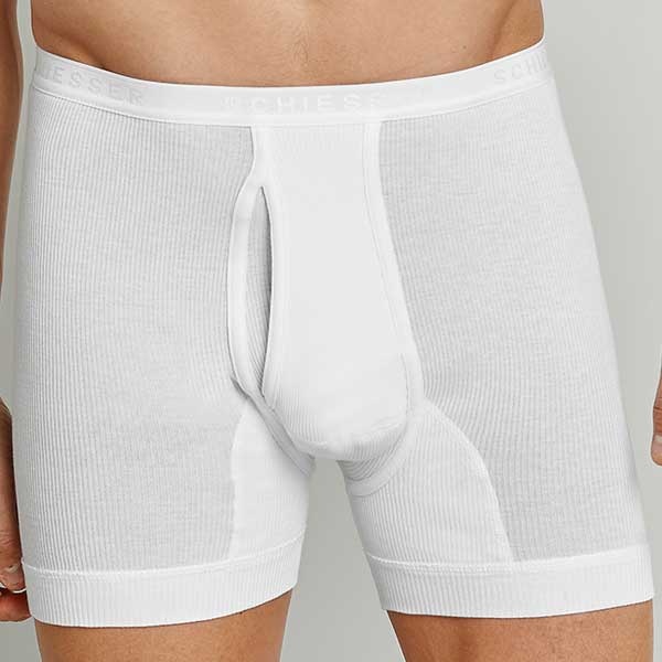 Schiesser katoenen heren boxer met gulp Original classics dubbelrib 005048