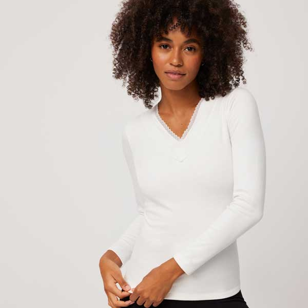 Ysabel Mora thermal shirt met kant 70009